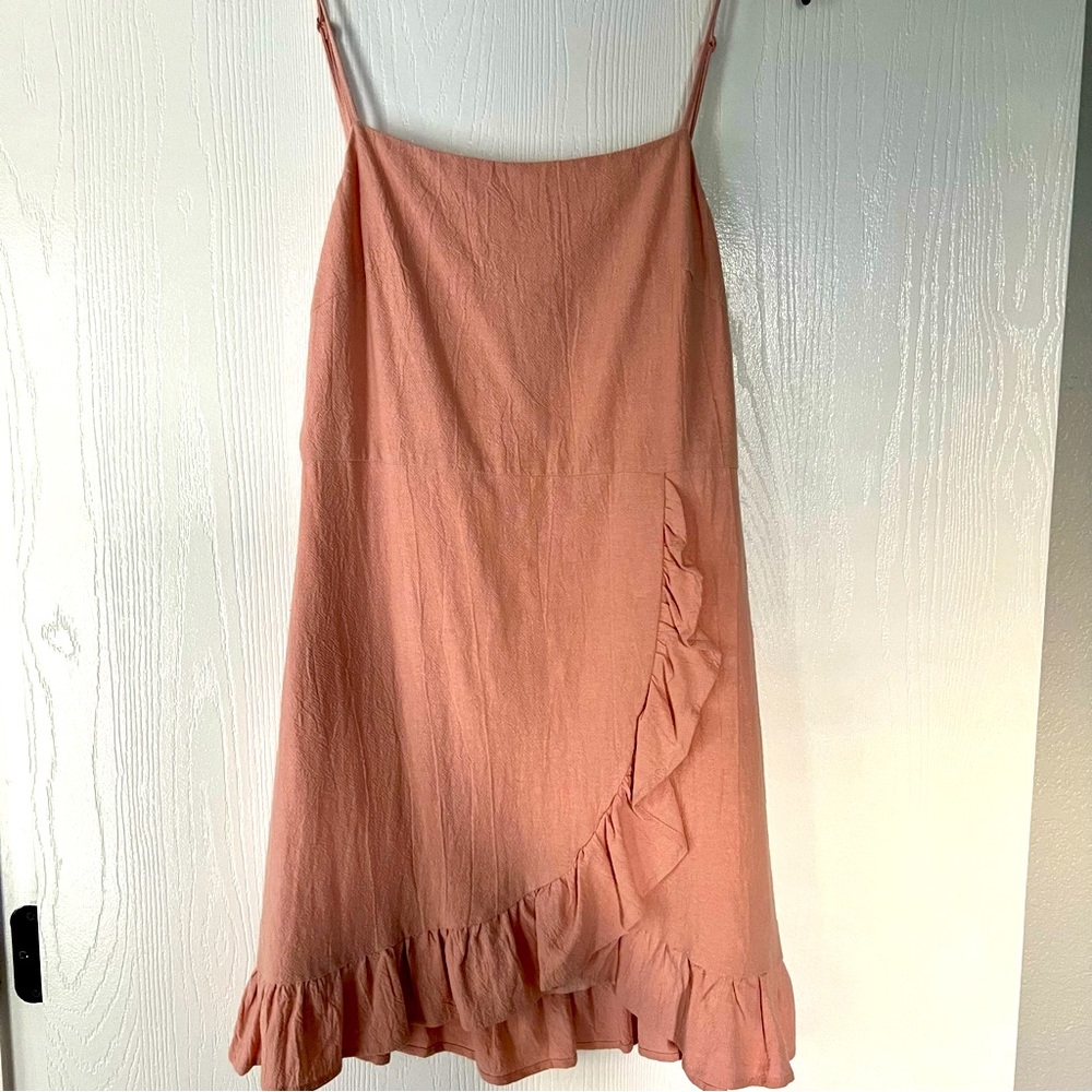 Pale Pink Spaghetti strap ruffle dress